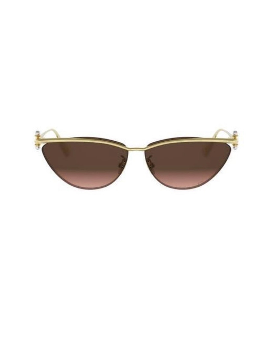 Dior Gold Frame Brown Lens Cat-Eye Sunglasses